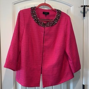 Beautiful rhinestone hot pink statement blazer special event 💓 Talbots size 16W